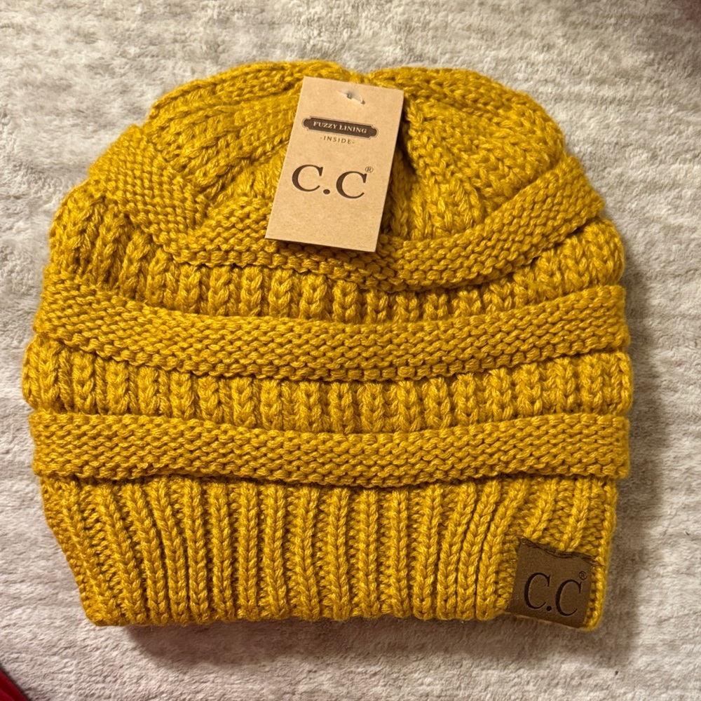 C.C  Gold Yellow Knit Beanie/ ASK 15% OFF